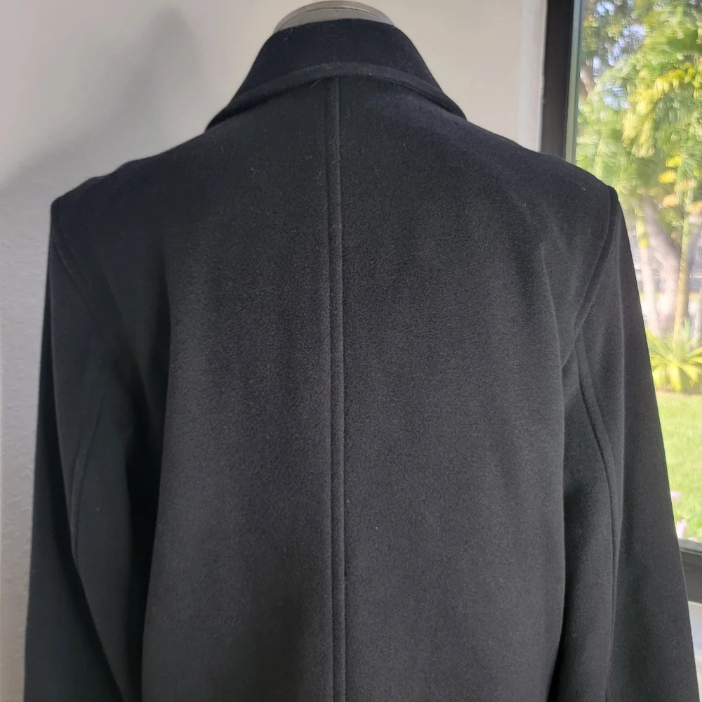 J. CREW Men's Wool Blend Black Peacoat M.